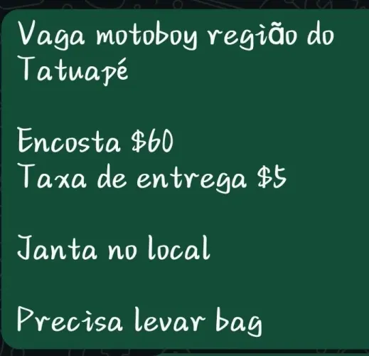 Vaga de motoboy