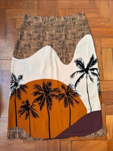 ZINZANE Saia Coqueiros Midi Novinha M