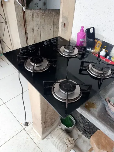 Cooktop completo com pedra de mármore