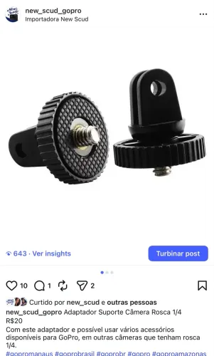 Adaptador Suporte Câmera Rosca 1/4