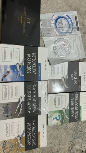  Livros curso de piloto + computador +tranferidor 