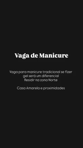 Vaga de manicure 
