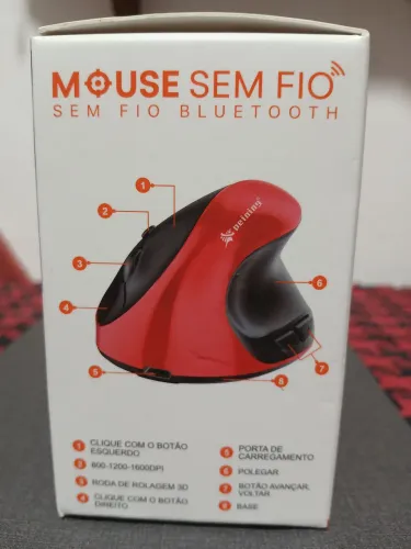 Mouse ergonômico vertical recarregável sem fio via Bluetooth/ MEGA PROMOÇÃO 