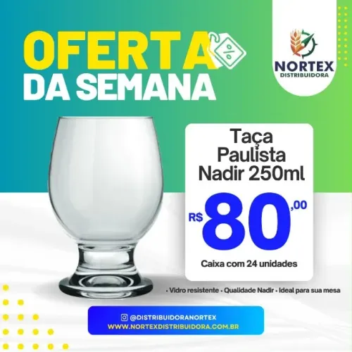 TAÇA PAULISTA NADIR 250ML- CAIXA COM 24 UNIDADES