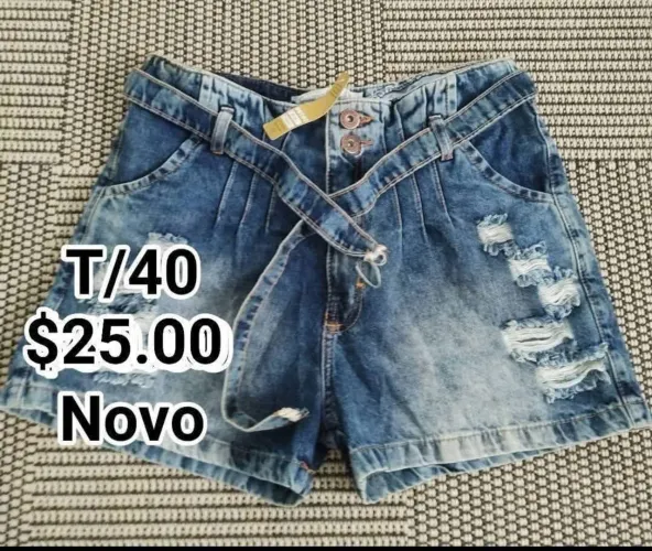 Shorts jeans feminino