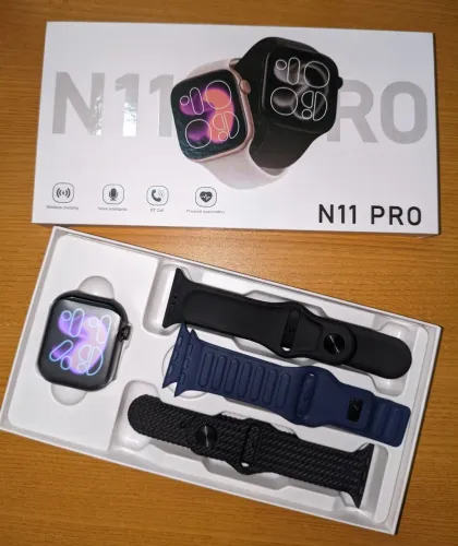 Smartwatch N11 Pro 46mm | 3 Pulseiras + Película de Brinde