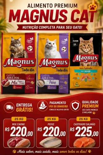Raça para gato magnus cat 25kg