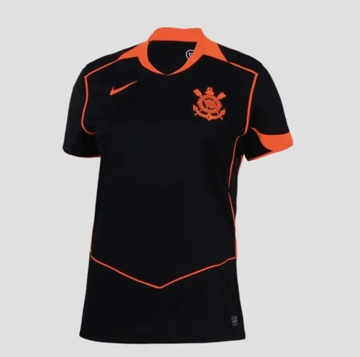 Camisa do Corinthians Feminina Preta Torcedor