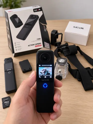 Câmera de Ação SJCAM C300 4K + Kit Completo + Suporte de Cabeça