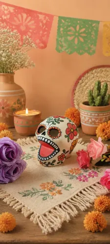 Caveira mexicana porta vela P