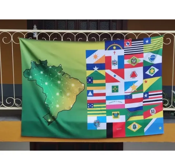Bandeira flâmula estados do Brasil em tecido grande 1,50x1,00