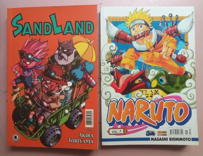 Mangás Sandland e Naruto vol. 1 - editoras Conrad e Panini
