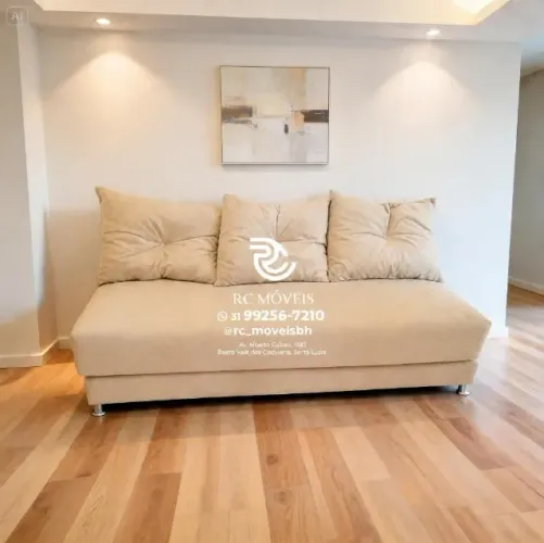 Sofá Cama Bicama 1,70m Suede Marrom Claro D33 Durável
