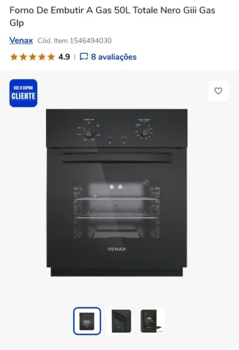 Forno de Embutir a Gás 50L