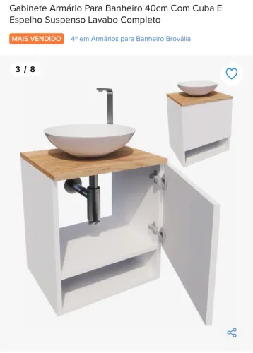 Gabinete de banheiro com Cuba