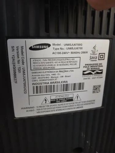 Tv 65 samsung Tela curva com defeito