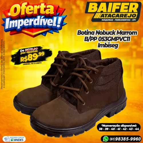 Botina Nobuck Marrom B/PP 053GMPVC11 Imbiseg