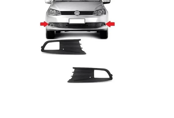 Par Grade Moldura Tela Preto Farol Milha Com Furo Gol G6