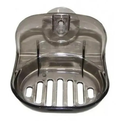 Saboneteira Plastica Branca Cristal Fume Ventosa- nova