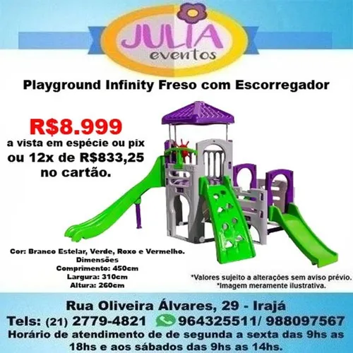 Playground Infinity com Escorregador Freso