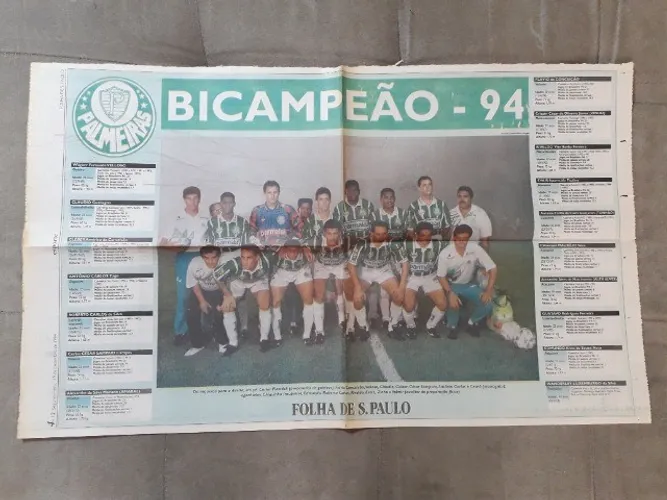 Pôster Palmeiras Bicampeão 1994 Raro