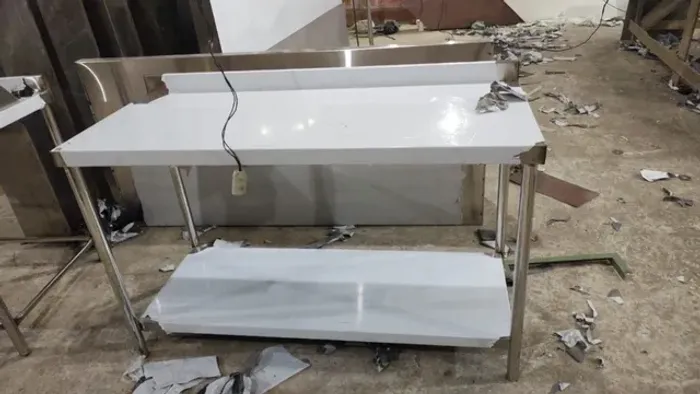 Mesas aço inox prateleira inferior bancada