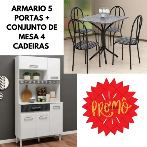 Super Promoção de kit de cozinha Armário + Mesa 4 cadeiras ! 