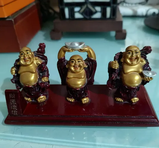 Três Budas da Sorte - Decoração Oriental