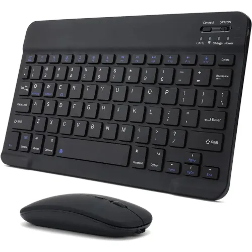 Kit teclado é mouse sem fio, Recarregável, Preto (Novo)
