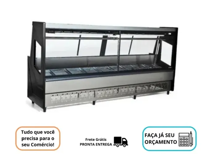 Balcão de Açougue 3 Metros Polar Preto 220v