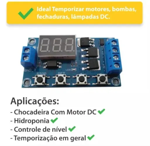 Temporizador 6-30v Digital Ajustável Chocadeira Ovos Automação Robótica COD-AM601  