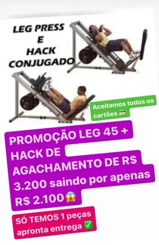 CONJUGADO 2 em 1 ( LEG 45 + HACK DE AGACHAMENTO ) R$ 2.100 