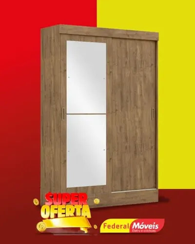 Guarda Roupa 2 Portas 2 Gavetas e Espelho Super Lindo Fazemos Entrega