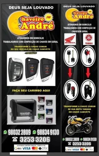 Chaveiro André - 24hs. Especialista em serviços 