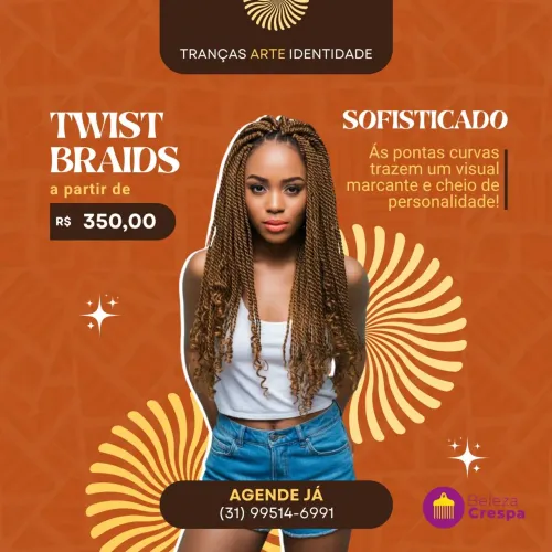 Twist Braids - Tranças Sofisticadas a partir de R$350,00