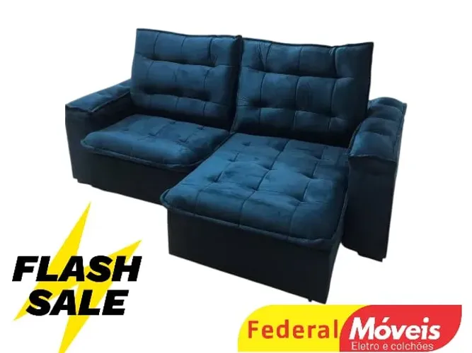 Sofá 2,30m Retrátil e Reclinável Veludo - Mega Promoção!