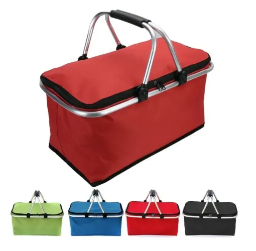 Cesta Térmica Portátil para Picnic e Camping - Cores Variadas