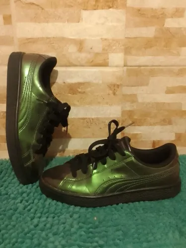 Tênis Puma Basket Verde Metálico. Original, semi-novo!