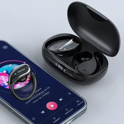 Fones de Ouvido Bluetooth V6.0 ERAZER XT80 Pro TWS com Gancho para Esportes, Estéreo HiFi