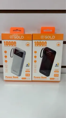 Power Bank 10000mAh - A Gold - 3.1A - Preto e Branco