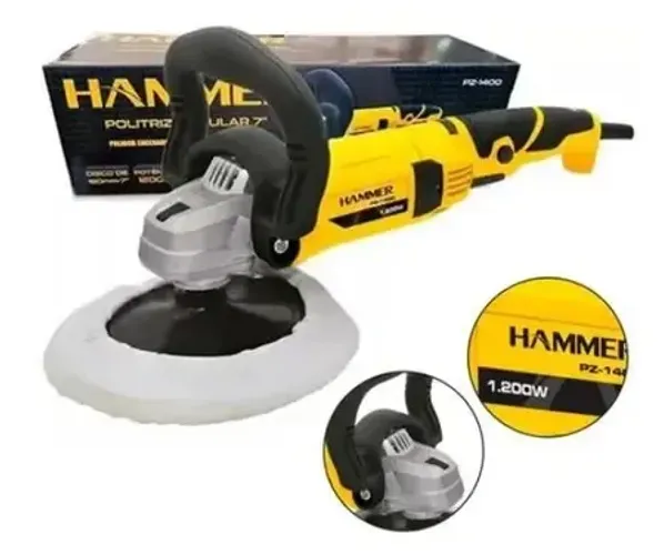 politriz angular 7" hammer - 1200w - gypz1400 hammer