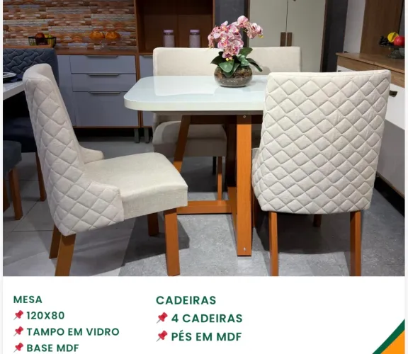 Mesa com 4 cadeiras últimas unidades