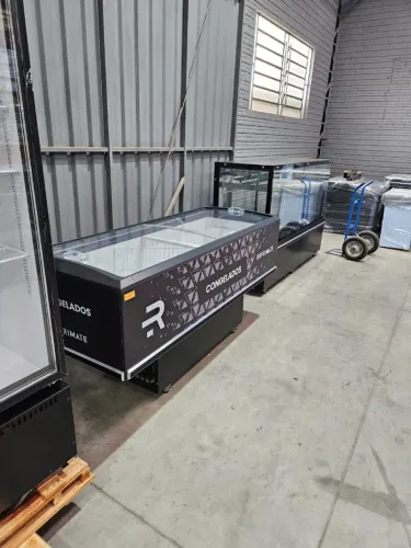 Balcão expositor horizontal Ilha 2M Congelados e Resfriados Refrimate pronta entrega