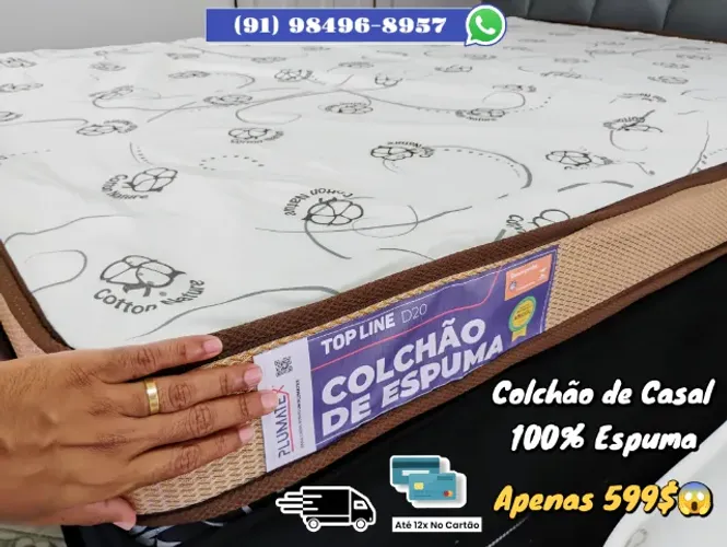 COLCHÃO DE CASAL 100% ESPUMA 599$