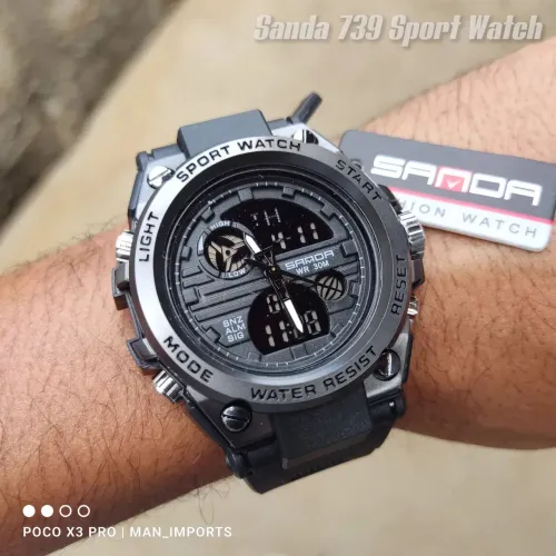 Relógio SANDA "739" Sport Style Watch - Dual Display - 3ATM 