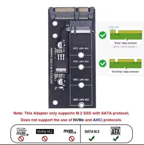 Adaptador SATA3.0 para M.2 SSD