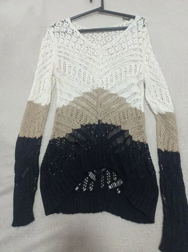 Suéter Tricot três cores Feminino
