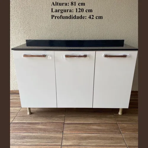 Armário de Cozinha Branco com Design Moderno - entrego