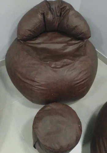 Puff bola de encosto + apoio de pé 