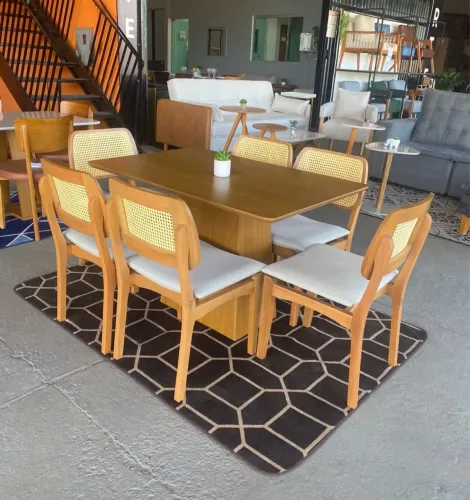CONJUNTO MESA BARBARA 120 x 80 C/ 6 CADEIRAS DIANA*